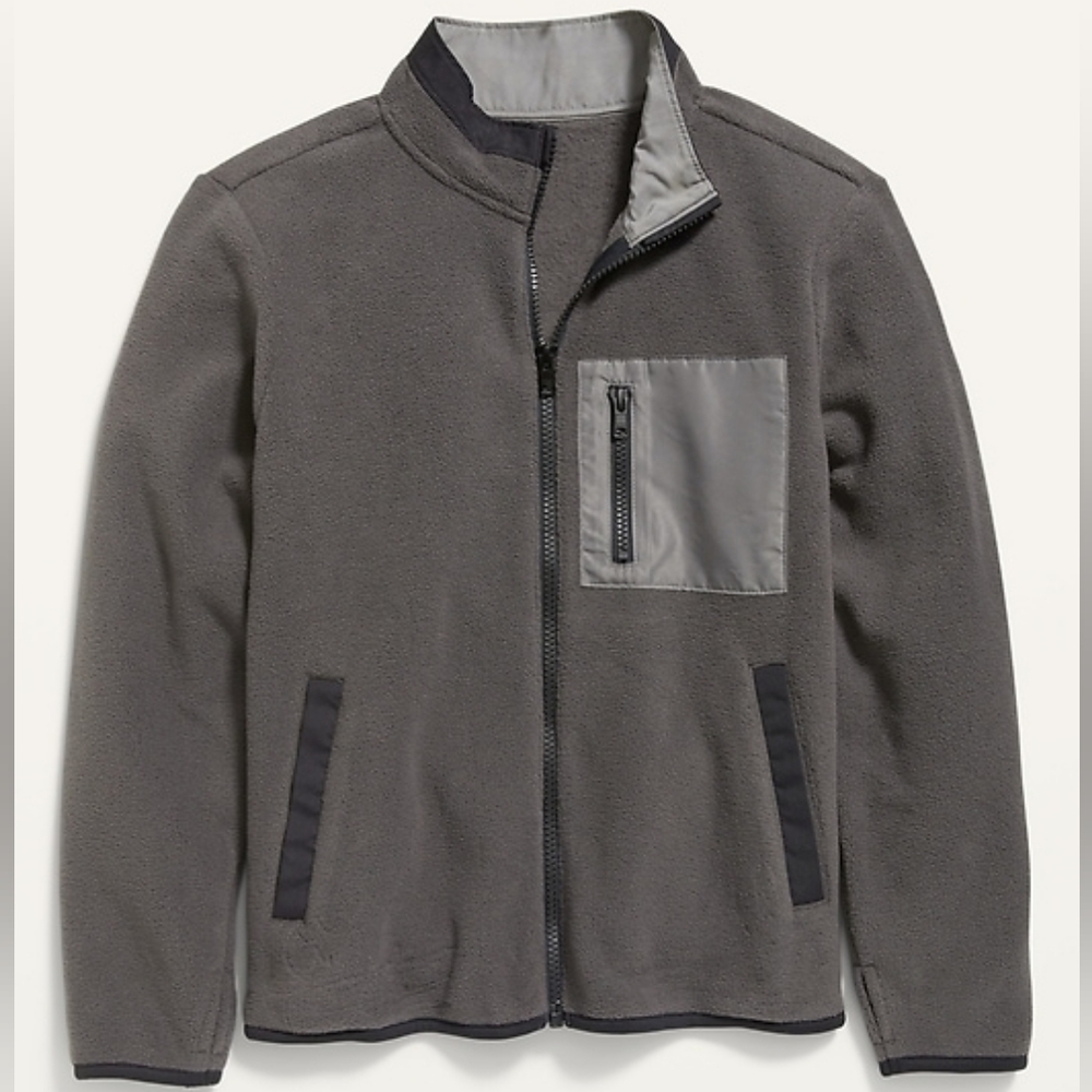 🆕️ Old Navy Boys Micro Fleece Zip Jacket in Panther